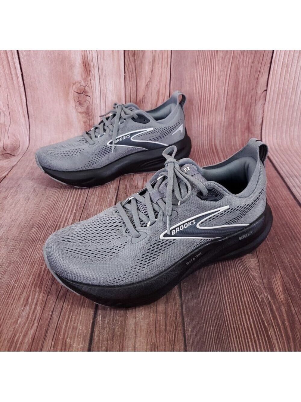 Brooks Glycerin 22 Mens Size 7.5 D Gray Athletic Running Shoes 1104451D078